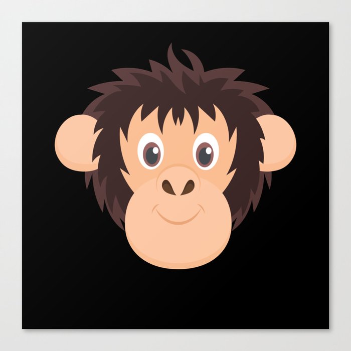 Monkey Kids Monkey Head Chimpanzee Canvas Print