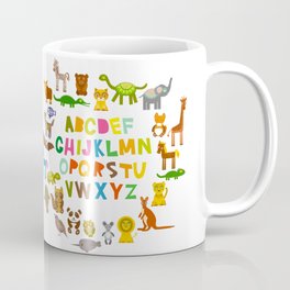 back to school. alphabet for kids from A to Z. funny cartoon animals Coffee Mug