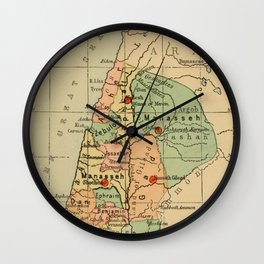 Map of Palestine Divided by the 12 tribes from 1889 Wall Clock