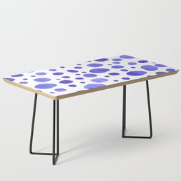 Blue Watercolor Scandi Polka Dot Pattern Coffee Table