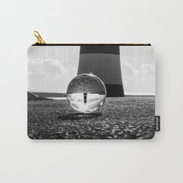 Coastal lighthouse with lensball globe reflection landscape black and white photograph - photography - photographs Carry-All Pouch