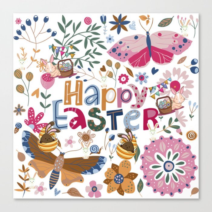 Happy Easter Day Festival Canvas Print