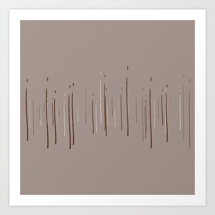 Neutral Brush Strokes 4 | Minimal Abstract in Tan, Brown and White Art Print