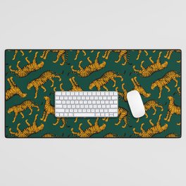 Tigers (Dark Green and Marigold) Desk Mat
