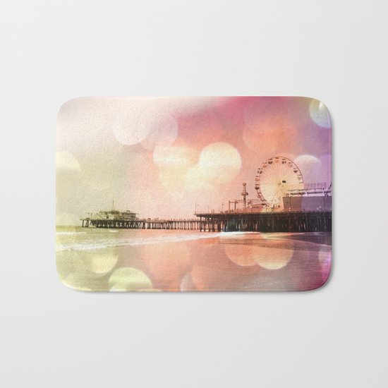 Sparkling pink Santa Monica Pier Bath Mat