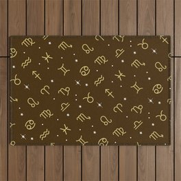 Star Constellation - Star Signs Drawing Brown Outdoor Rug