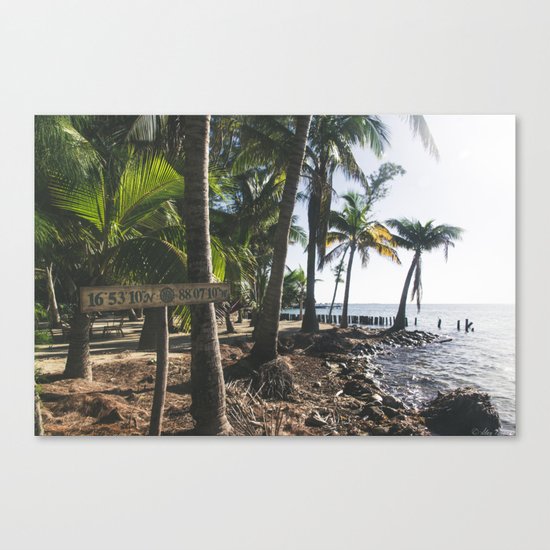 16°53'10"N x 88°07'10"W Canvas Print