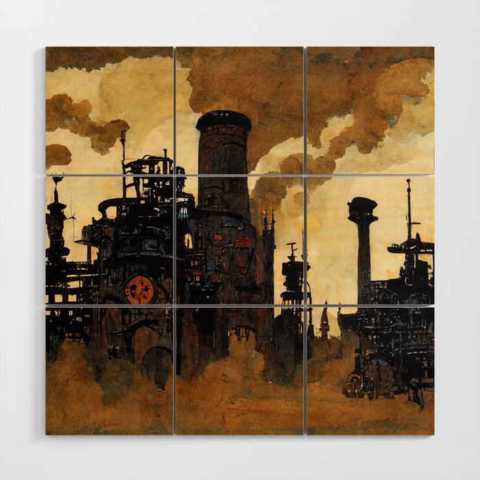 A world enveloped in pollution Wood Wall Art