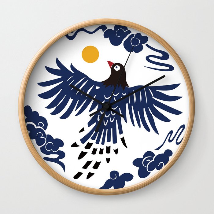 Blue Magpie Wall Clock