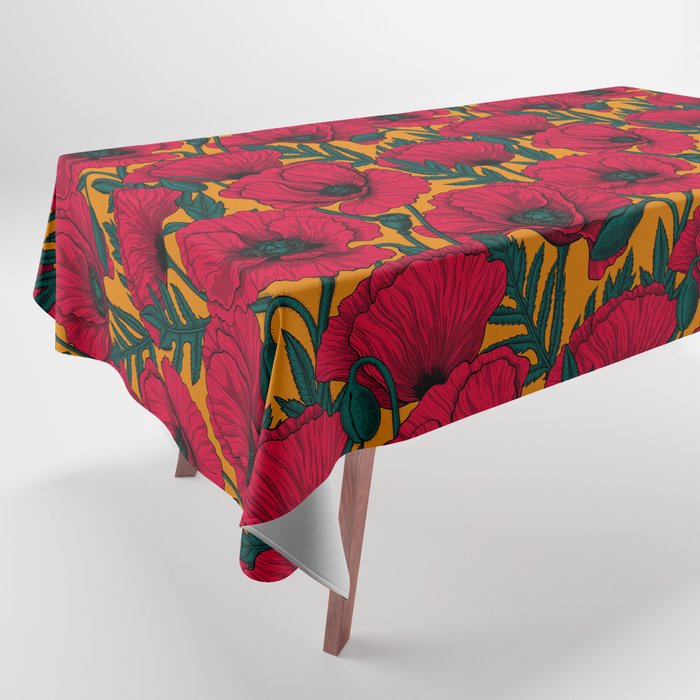 Red poppy garden    Tablecloth