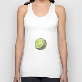 painting half kiwi fruit isolated on a white background. watercolor illustration Tank Top