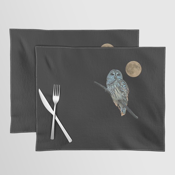 Owl, See the Moon: Barred Owl Placemat