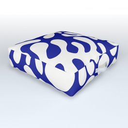 White Matisse cut outs seaweed pattern 12 Outdoor Floor Cushion