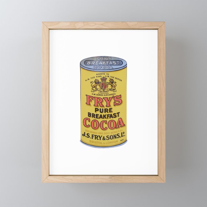 Tin Can Fry Cocoa Yellow Tin Pure Breakfast Framed Mini Art Print