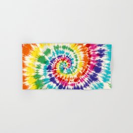 colorful rainbow spiral tie dye Hand & Bath Towel
