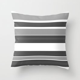 Simple Modern Stripes - Monochrome Black White Throw Pillow