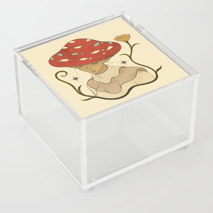 Vintage Fairytale Mushroom Nymph Acrylic Box