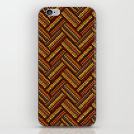 Knitted Textured Pattern Yellow iPhone Skin