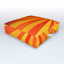 Grunge yellow and red sunburst Outdoor Floor Cushion | Sun, Vintage, Radial, Texture, Urban, Red, Superhero, Popart, Ray, Shape 