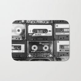 Something Nostalgic - black and white #decor #society6 #buyart Badematte | Photo, Childhood, Fun, Curated, Vintage, Stereo, Eighties, 80S, Tape, Greeting 