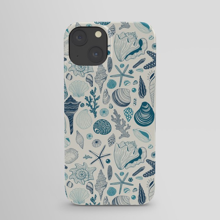 Sea shells on off white iPhone Case