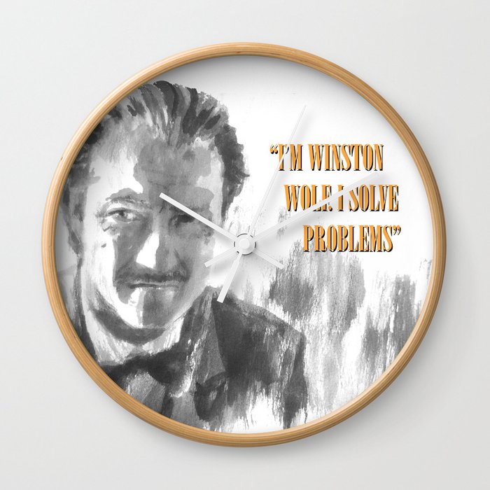 Winston Wolf in Pulp Fiction Wall Clock