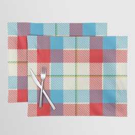 Red and Blue Square Pattern Placemat