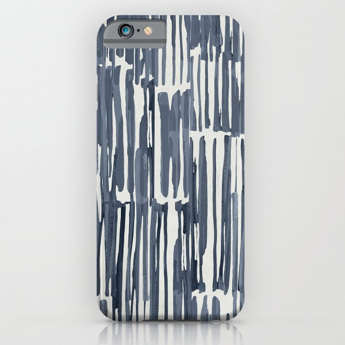 Simply Bamboo Brushstroke Indigo Blue on Lunar Gray iPhone Case