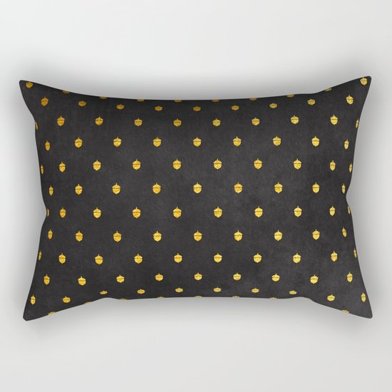 AUTUMN - gold acorns on chalkboard background Rectangular Pillow