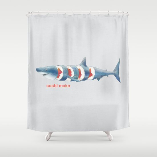 Sushi Mako (color option) Shower Curtain