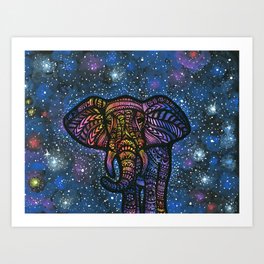 Galactic Elephant Art Print