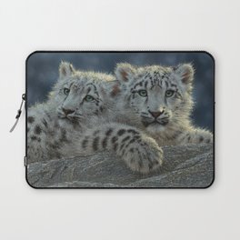 Snow Leopard Cubs Laptop Sleeve