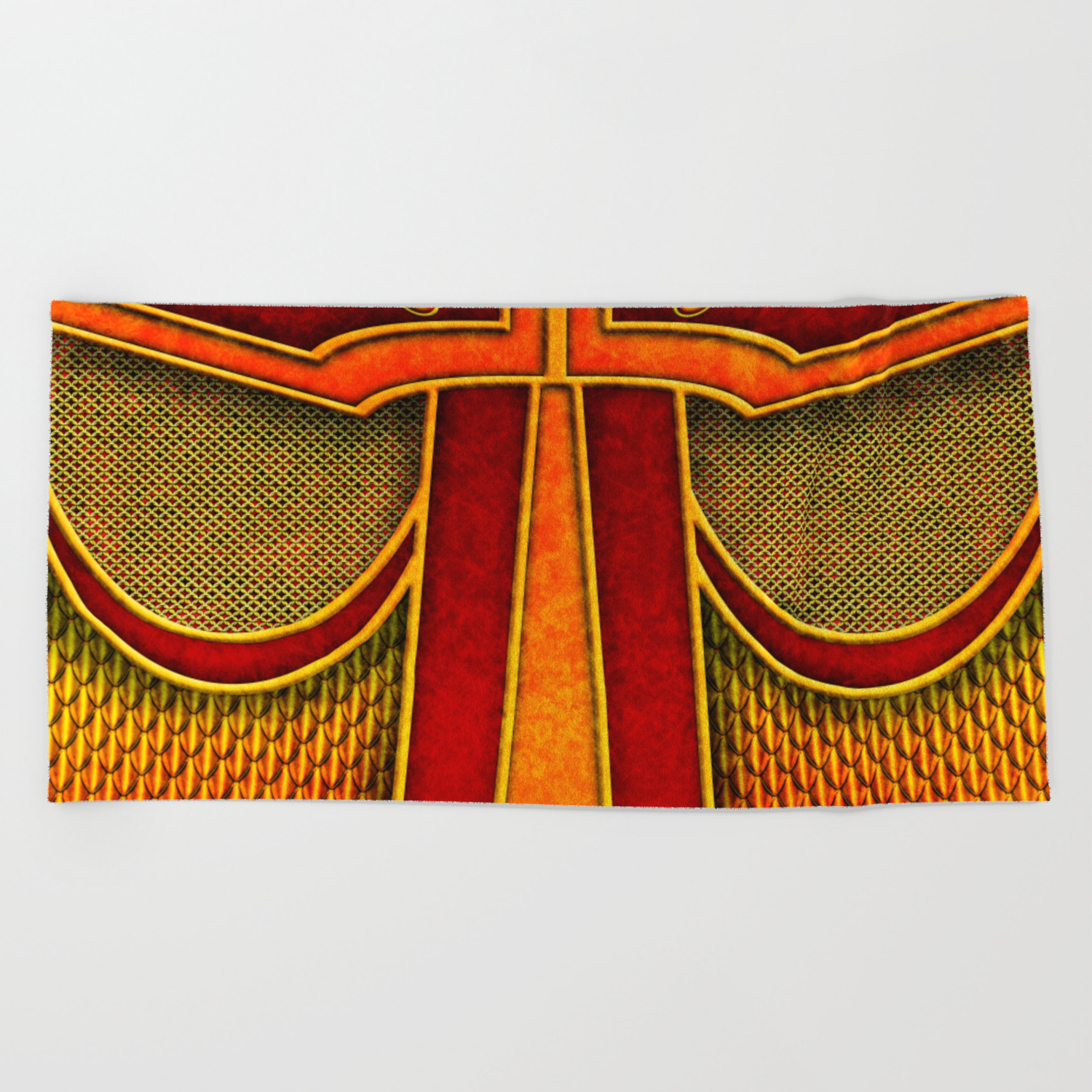 Fire Mage Warlock Armor Costume Beach Towel By Jlfotograffiti Fire Mage Warlock Armor Costume Beach