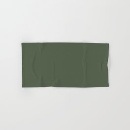 Dark Green-Brown Solid Color Pantone Bronze Green 18-0317 TCX Shades of Green Hues Hand & Bath Towel