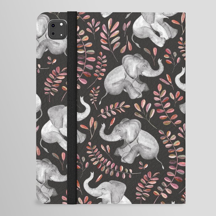 Laughing Baby Elephants - Coral iPad Folio Case