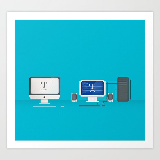 Apple iMac + PC Art Print