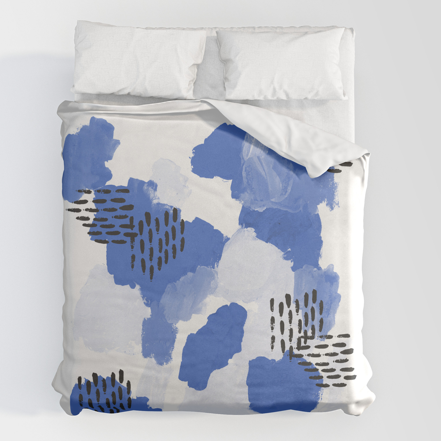 Painted Blue Abstract Monochromatic, Gender Neutral Duvet Covers