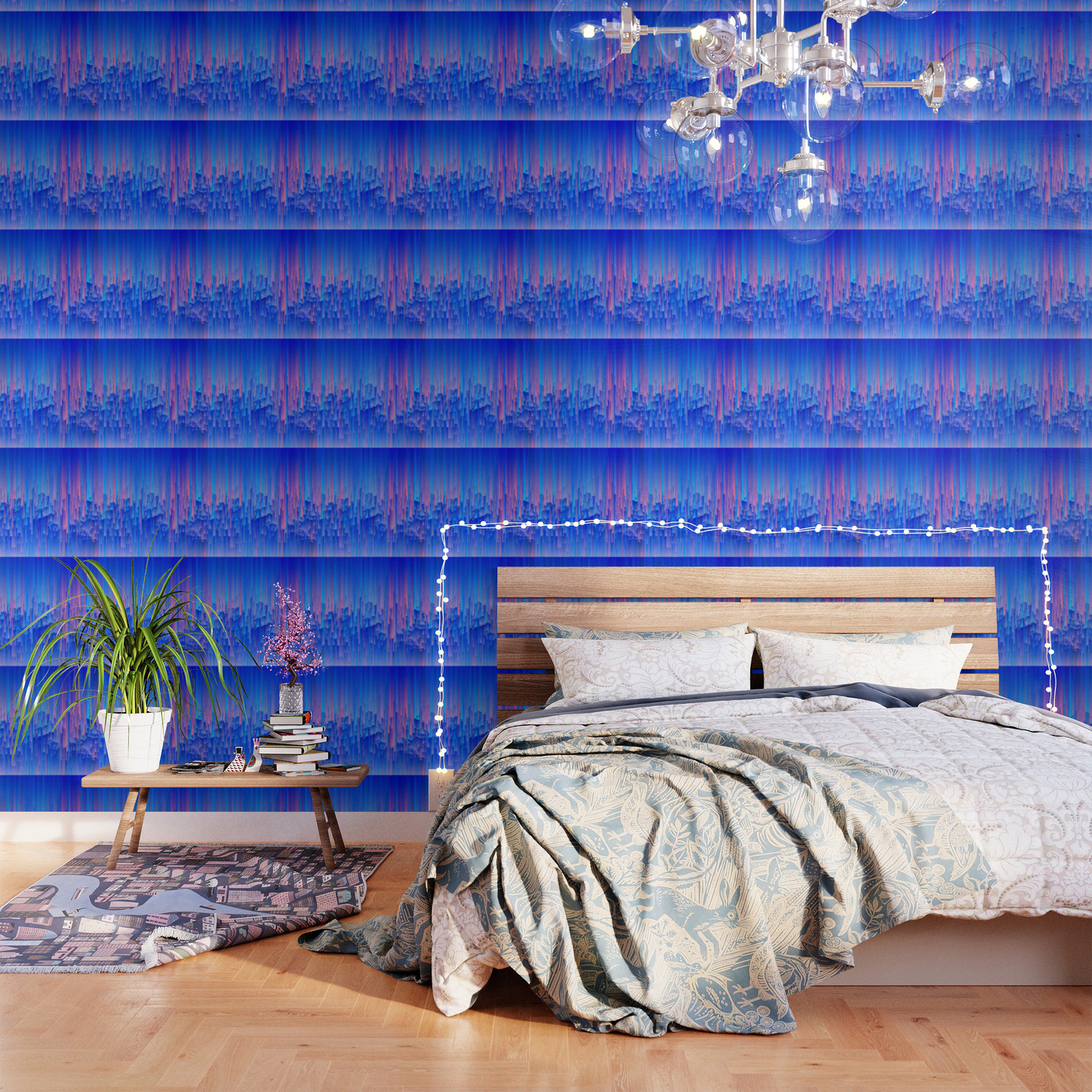 Glitchy Rain Abstract Pixel Art Wallpaper By Jenniferbradford Society6