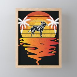 Australian Cattle retro sunset vintage Australian Cattle Dog Framed Mini Art Print