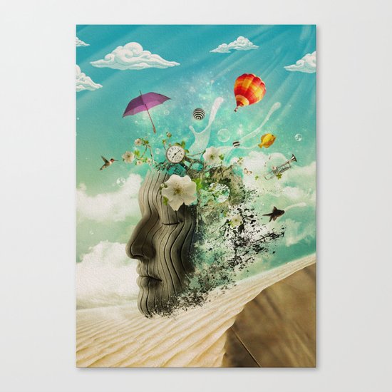 Meditation Yoga ART Surreal Modern Painting Canvas Print