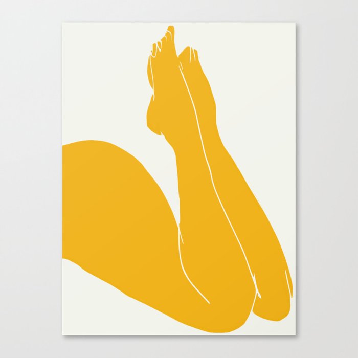 Nude in yellow 3 Canvas Print