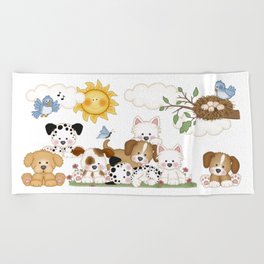 Puppy Dog Nursery Beach Towel