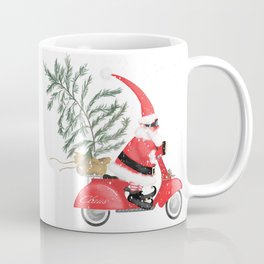 Elfin Santa Claus on his vintage Vespa Coffee Mug