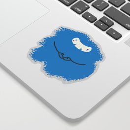 Cute blue monster Sticker