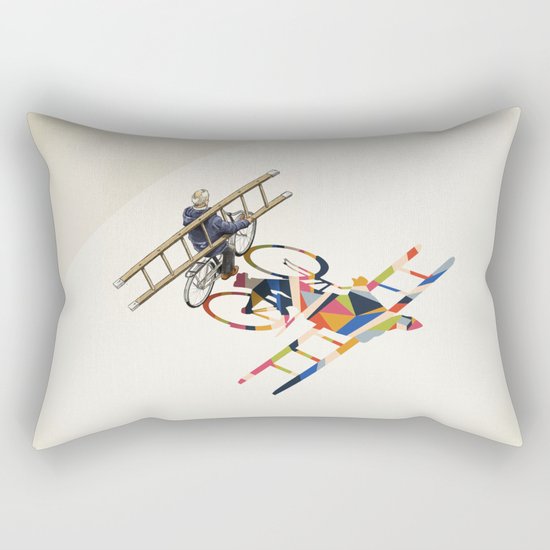 Walking Shadow, Bicyclist Rectangular Pillow