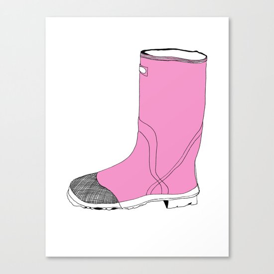 Whimisical Wellie in Pink Canvas Print