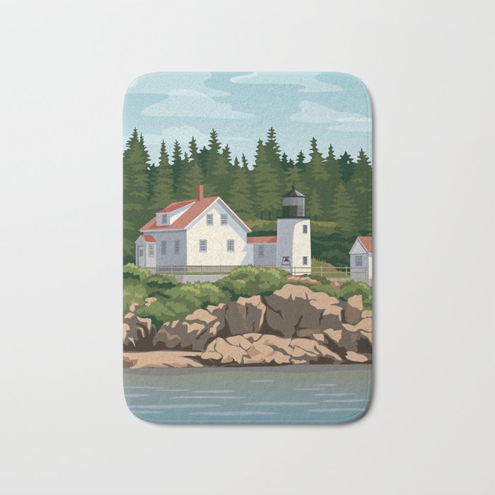Bass Harbor Lighthouse Maine Bath Mat