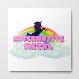 Alternative Metal Rainbow Unicorn in Space Metal Print | Musicmerch, Curated, Graphicdesign, Metalcore, Musicgenres, Rock, Alternativemetal, Metal, Bandmerch, Rainbow 