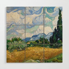Wheat Field with Cypresses by Vincent van Gogh Wood Wall Art