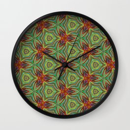 Kaleidoscope Green III Wall Clock